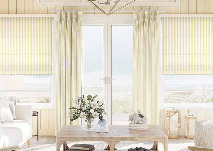 Lace Stripes, Saffron - Made to Measure Curtains - Image 3